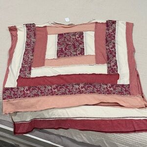Patchwork Sleeveless Top in Red and Cream